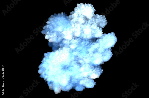 Blue white fractal background. Fantasy pattern texture. Digital art. 3D rendering. Computer generated image