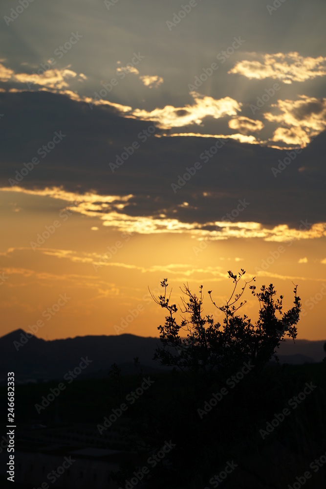 Naklejka premium atardecer en la sierra