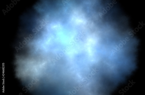 Blue white blurred fractal background. Fantasy pattern texture. Digital art. 3D rendering. Computer generated image