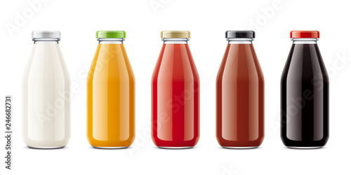 Bottles mockups for juice and other drinks 