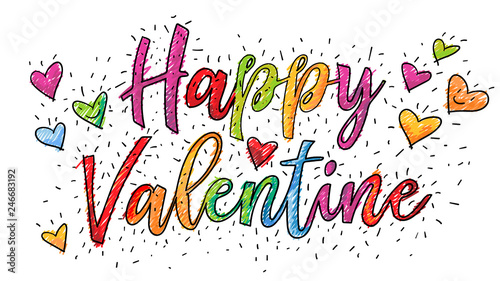 Happy Valentine Gruß  Karte bunt