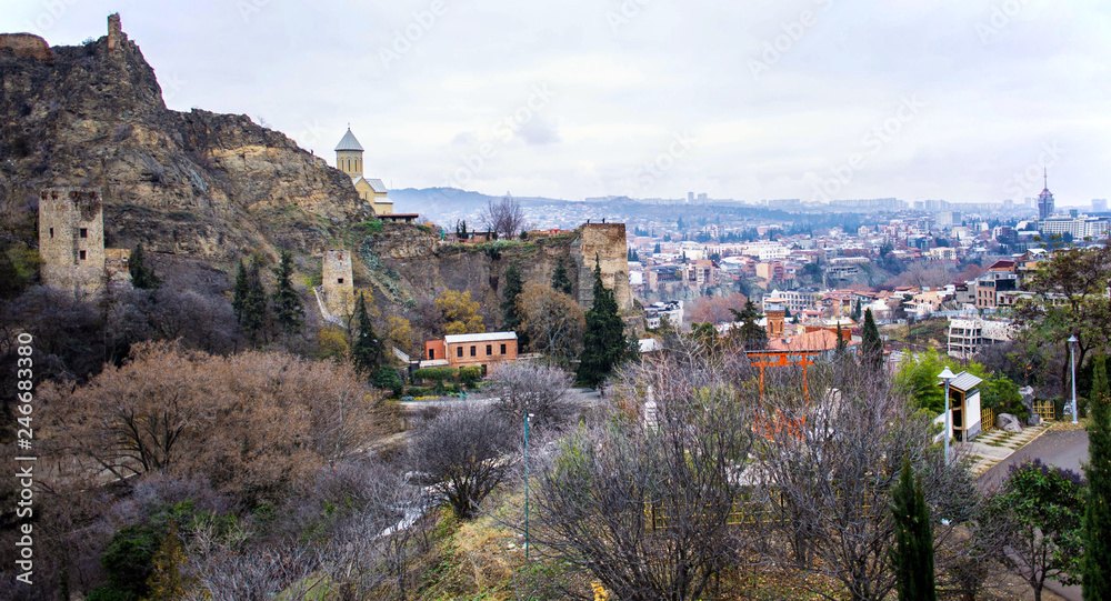 Narikala Fortress view from botanical gardens Narikala Fortress view from botanical gardens