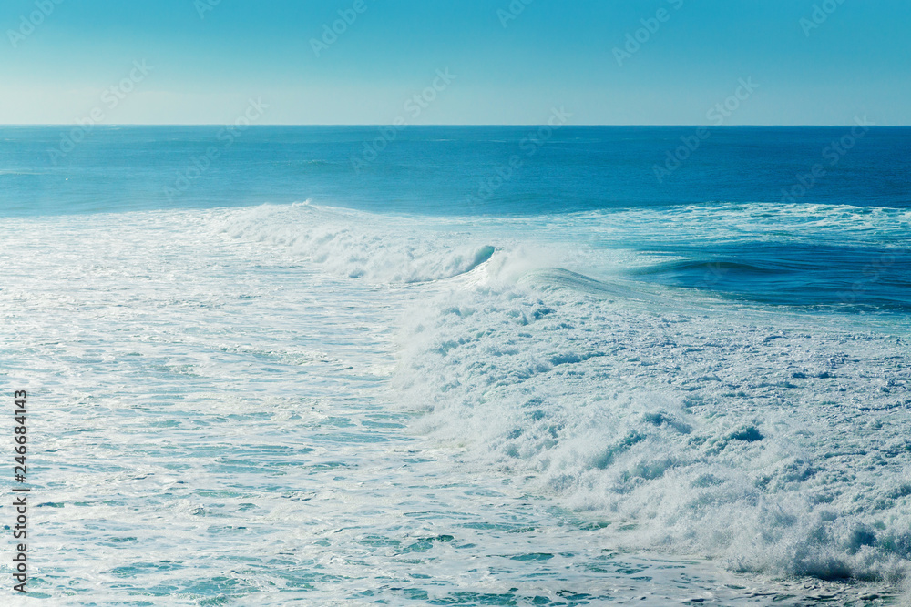 ocean with big foamy waves