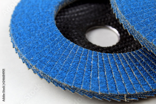 Canvas Print Abrasive zirconium grinding wheel for metal processing.