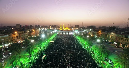 Shiite pilgrims in Karbala between mosques
drone flay cam photo