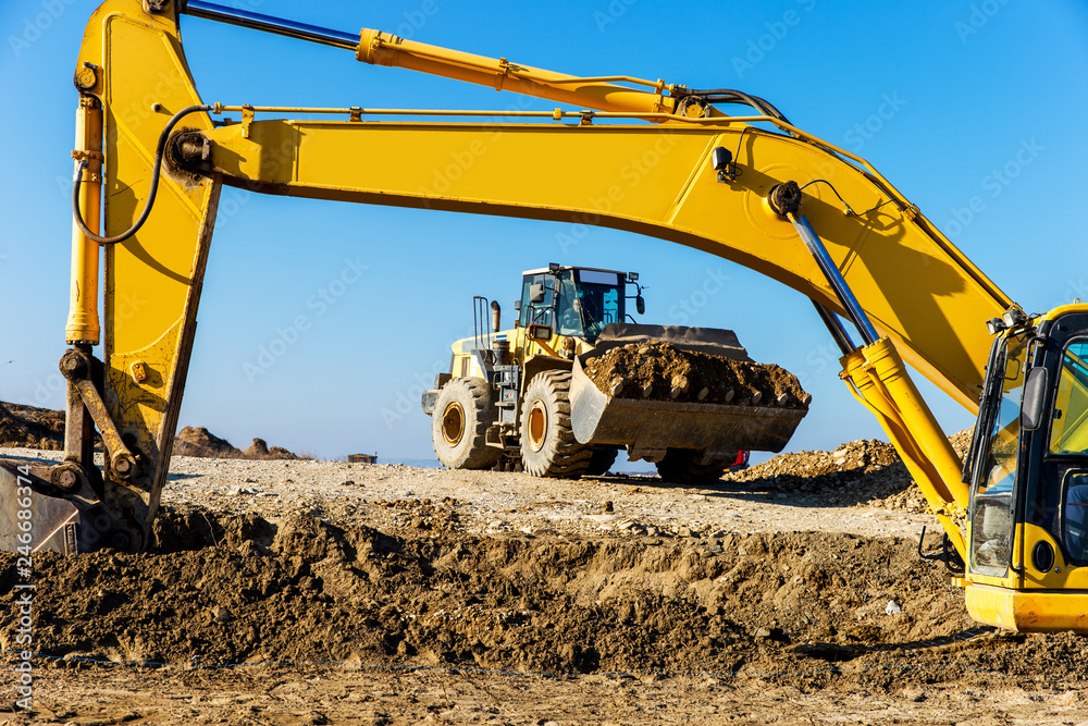 Obraz premium Wheel loader in action