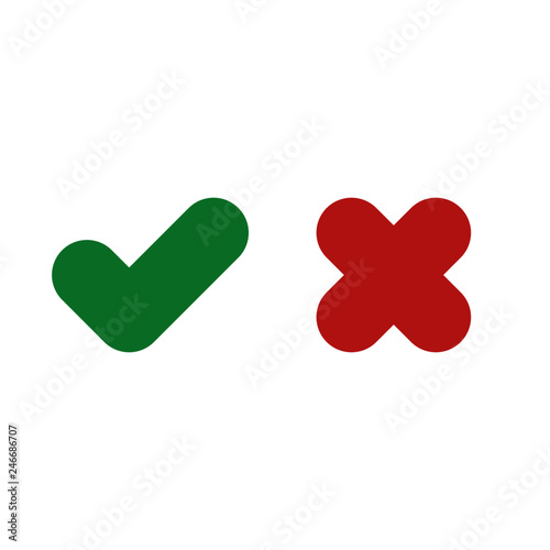 Check mark icons, cross and tick