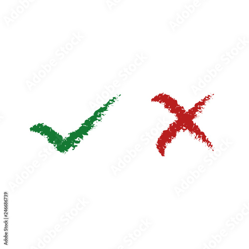 Check mark icons, cross and tick