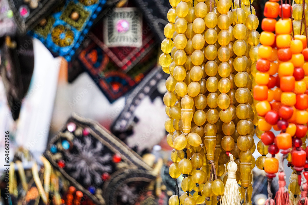 Souvenirs in a market in Istanbul, Turkey