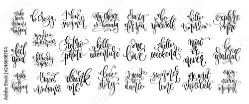 set of 25 hand lettering inscription text motivation and inspiration positive quotes