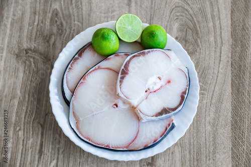 cooking of blue shark meat photo