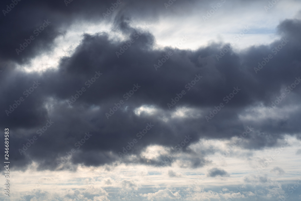 Fototapeta premium Gray-blue sky with clouds