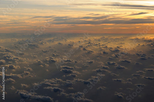Sunset clouds aerial