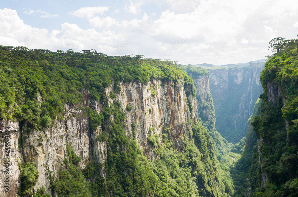 Beautiful landscape of Itaimbezinho Canyon and green rainforest, Cambara do Sul, Rio Grande do Sul, Brazil