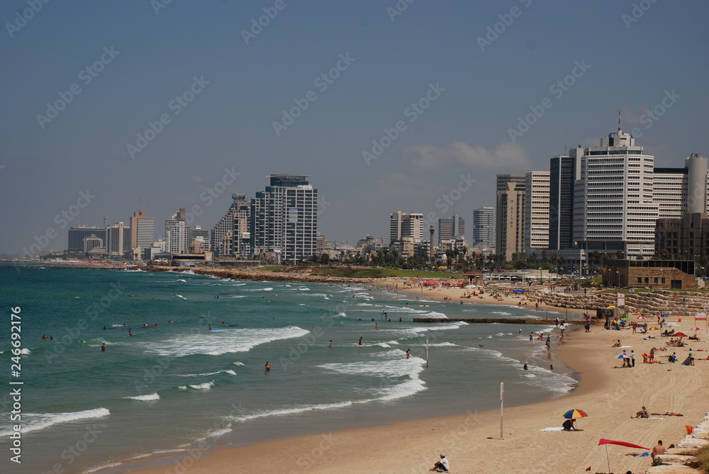 The high rise buildings and beautiful beaches of Tel Aviv in Israel The high rise buildings and beautiful beaches of Tel Aviv in Israel