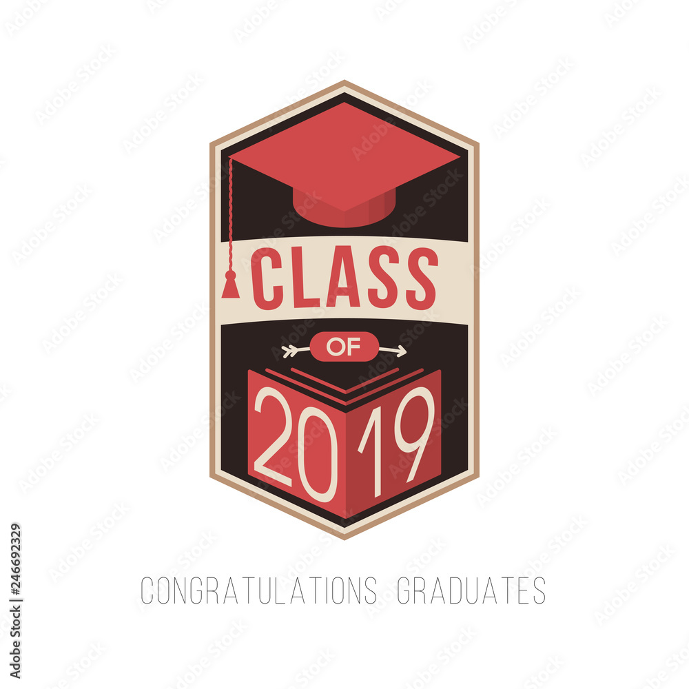vector illustration of a graduating class in 2018 graphics gold elements vector illustration of a graduating class in 2018 graphics gold elements