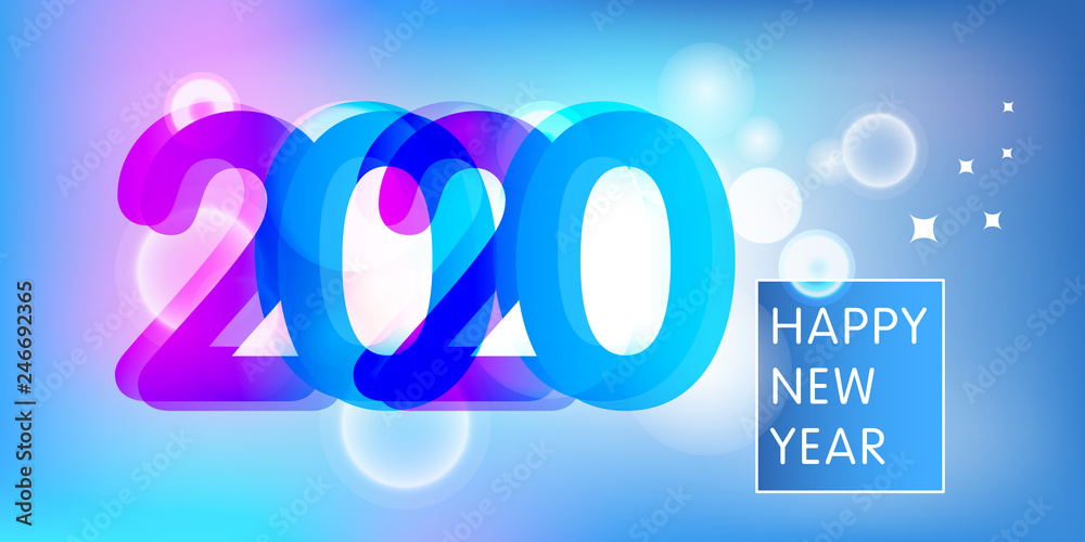 Purple text 2020 on abstract background for Happy New Year Purple text 2020 on abstract background for Happy New Year