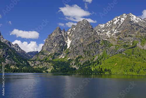 Jenny Lake is located in Grand Teton National Park in northwestern Wyoming, USA