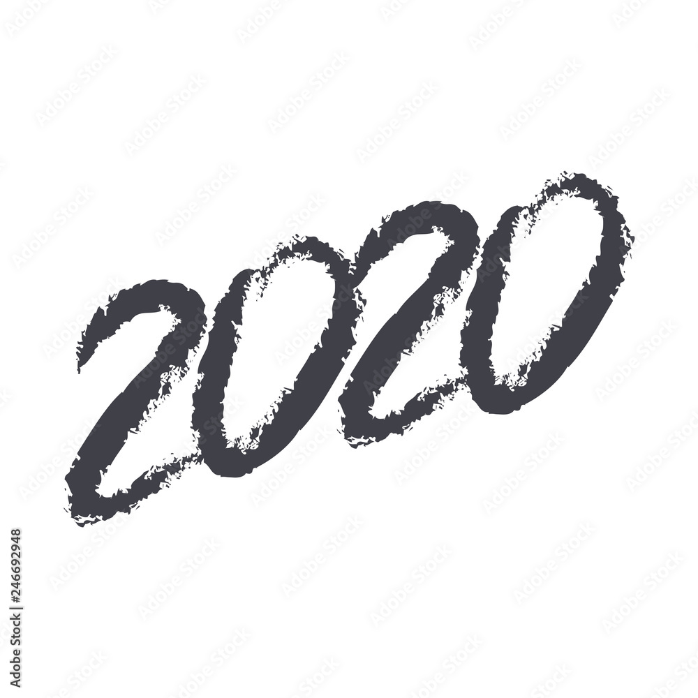 Greeting card design template with chinese calligraphy for 2020 Greeting card design template with chinese calligraphy for 2020