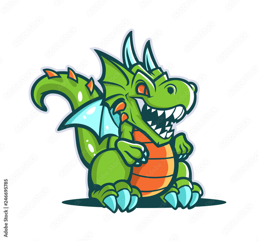 Obraz premium 8758345 Cartoon cute dragon