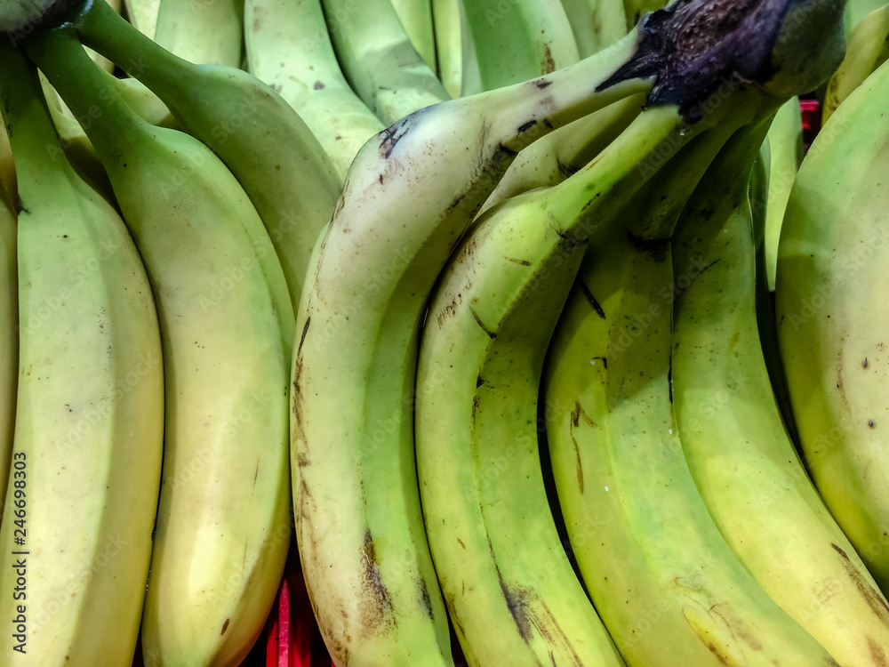 Heap of green banana.