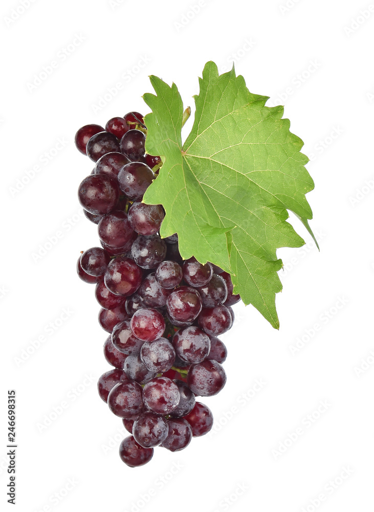 Fototapeta premium Red grapes isolated on white background