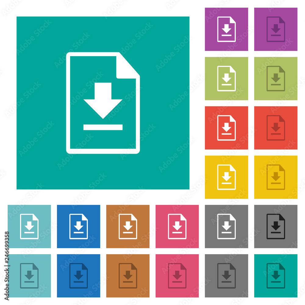 Download file square flat multi colored icons Download file square flat multi colored icons