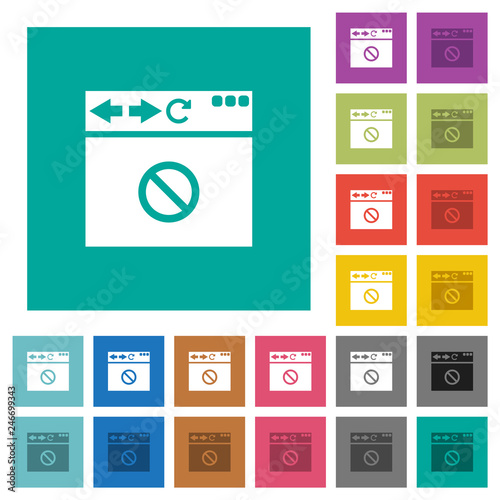 Browser disabled square flat multi colored icons