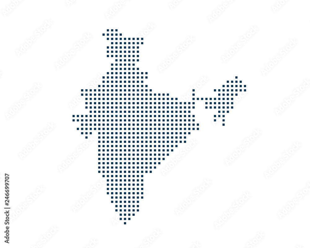 India Country Dot Map. Vector Illustration