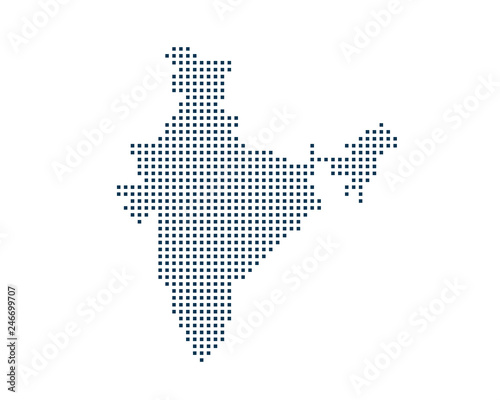 India Country Dot Map. Vector Illustration