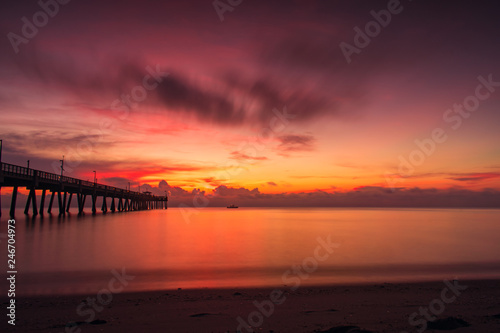 the orange sunset
