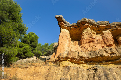 escarpment detail next to Anento village, province of Zaragoza, Aragon, Spain photo