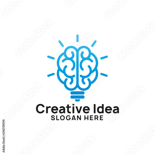 brain bulb icon symbol design. creative idea logo design template