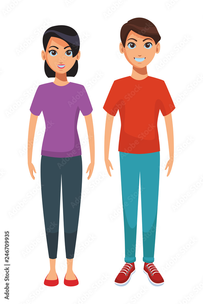 young people couple body