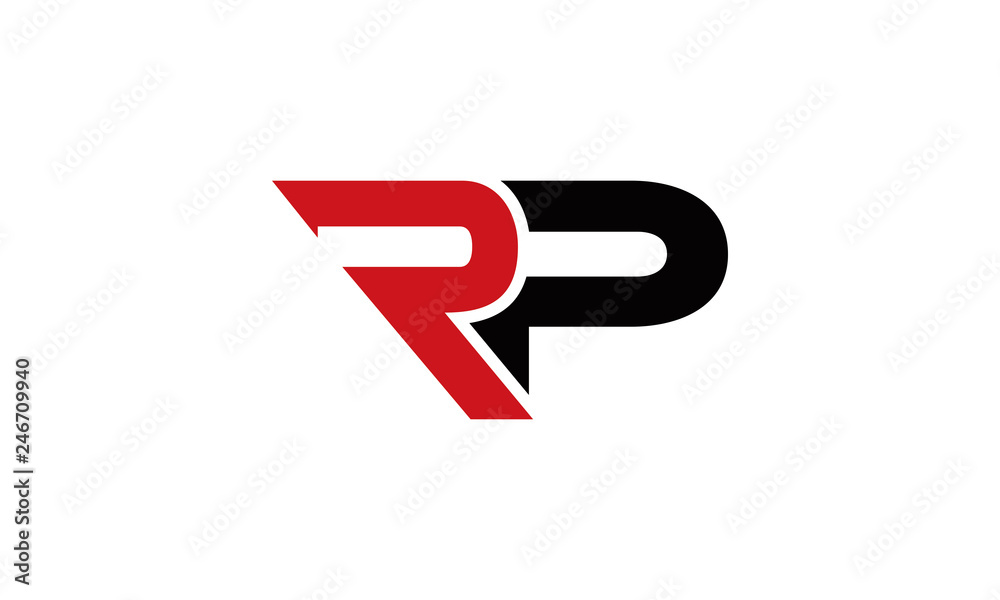 abstract RP letter logo