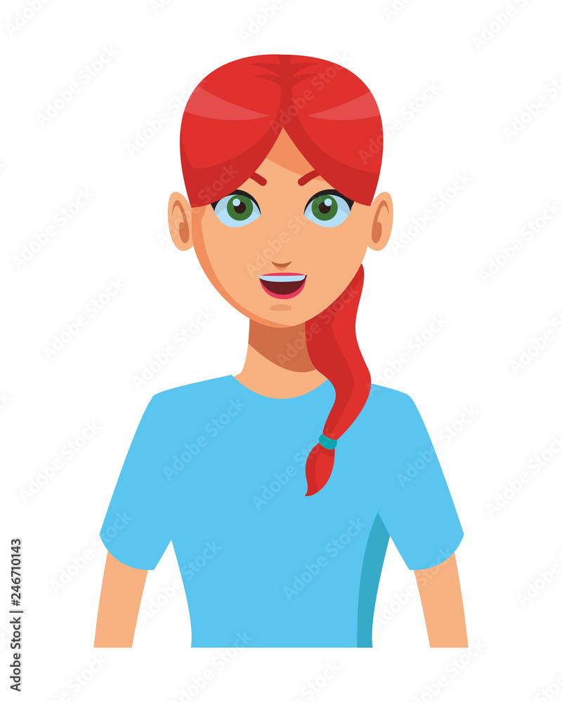 young woman upperbody cartoon young woman upperbody cartoon