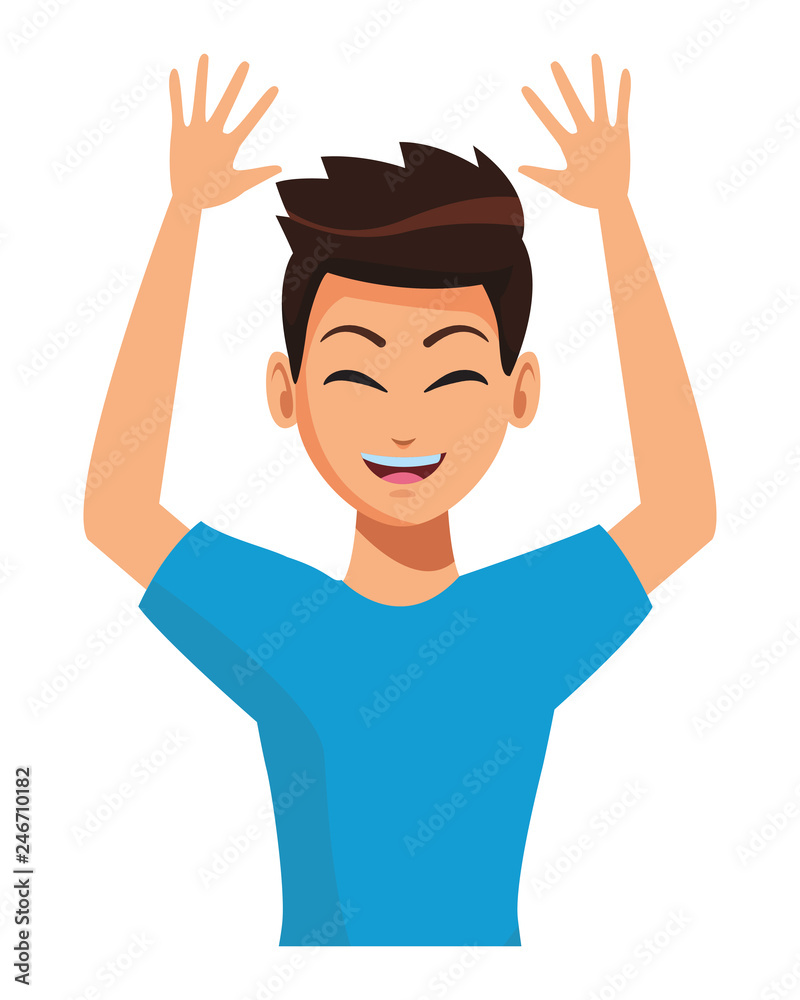 young man upperbody cartoon young man upperbody cartoon