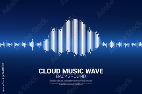 Cloud music and sound technology concept .equalizer wave as cloud shape
