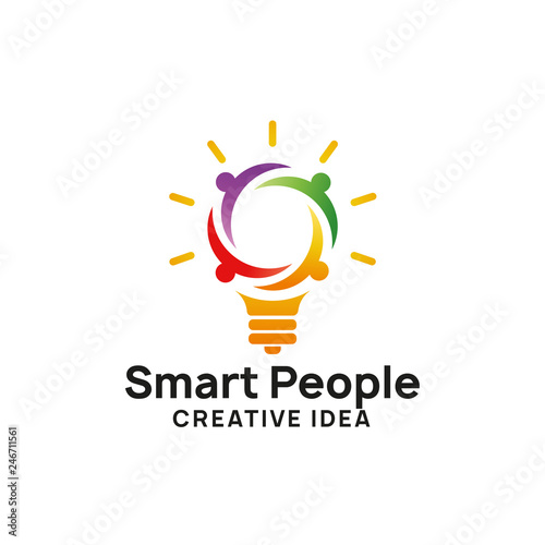 smart people logo design template. creative idea logo design. bulb icon symbol design