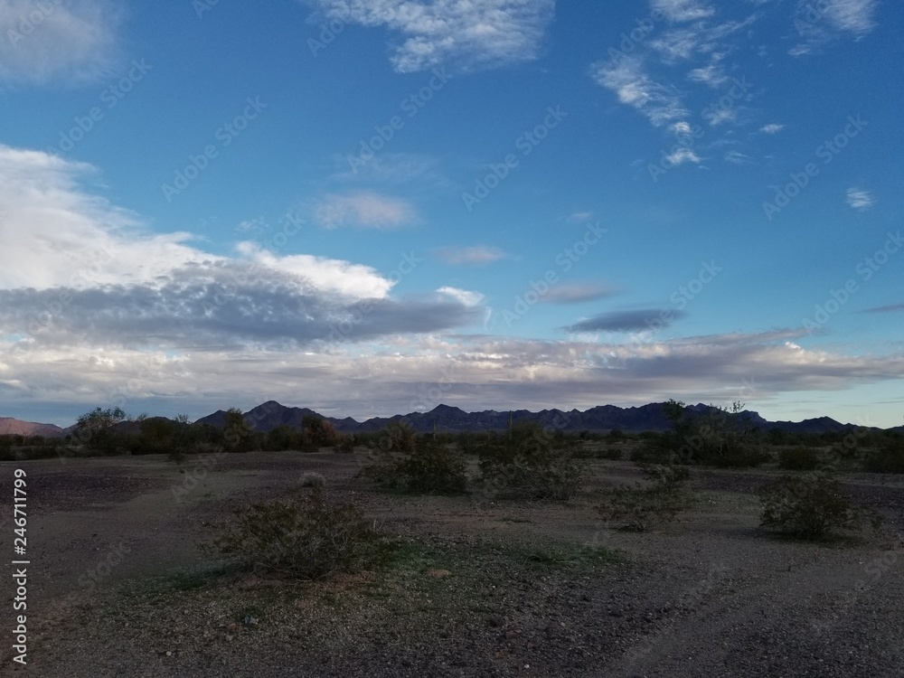 Mountains and desert in Quartzsite Arizona Mountains and desert in Quartzsite Arizona