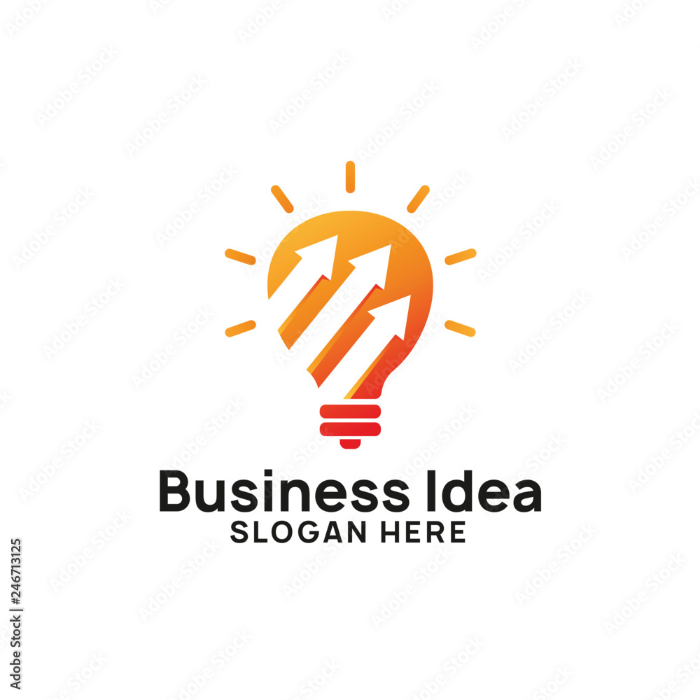 business creative idea logo design template with chart and arrow illustration. bulb icon symbol design business creative idea logo design template with chart and arrow illustration. bulb icon symbol design