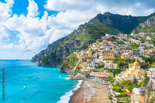 Beautiful view of Positano city in Amalfi Coast, Italy