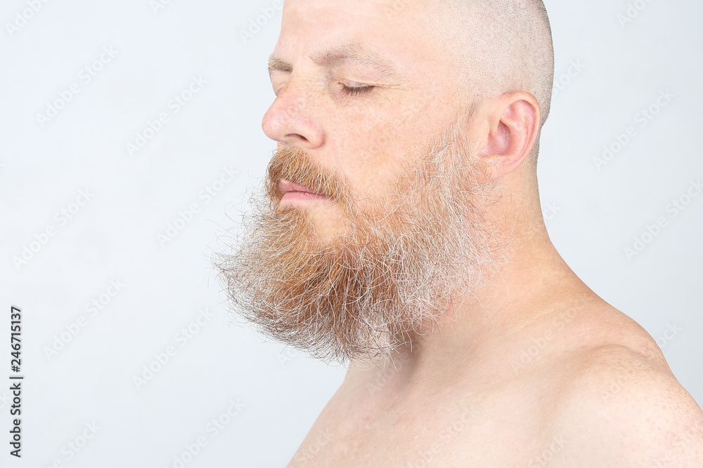Fototapeta premium portrait of a bearded man on a light background