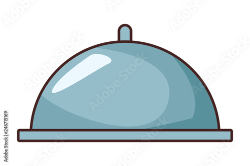 restaurant food cloche cartoon