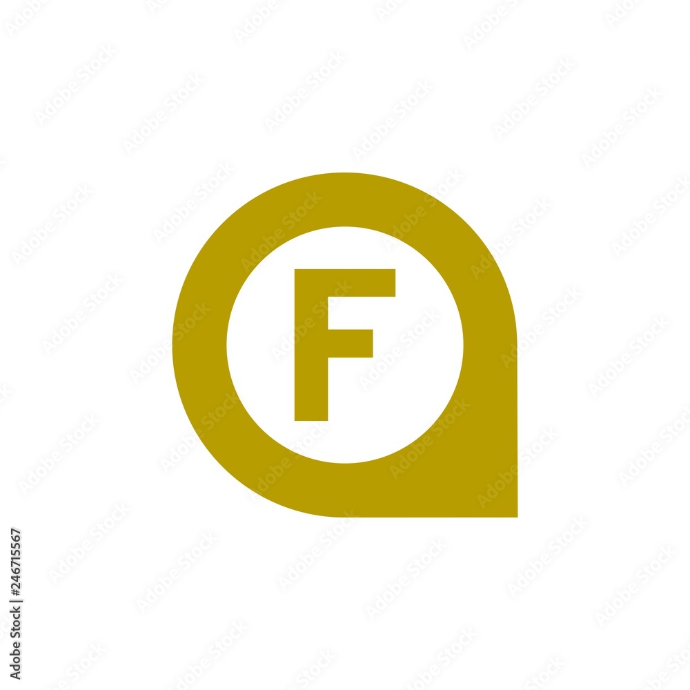 Pin location wirh letter F logo design Pin location wirh letter F logo design