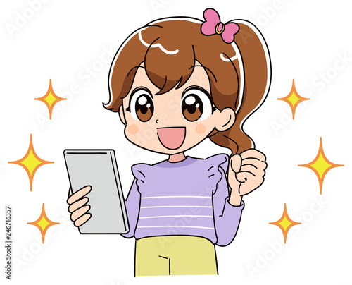 小学生 子ども 女の子 スマホ（アニメ・ゲーム風テイスト）