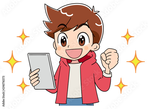 小学生 子ども 男の子 スマホ（アニメ・ゲーム風テイスト）