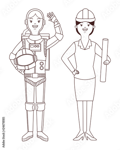 women profession and occupation avatars