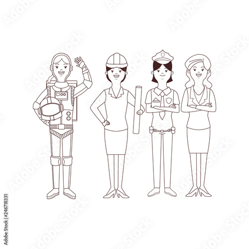women profession and occupation avatars