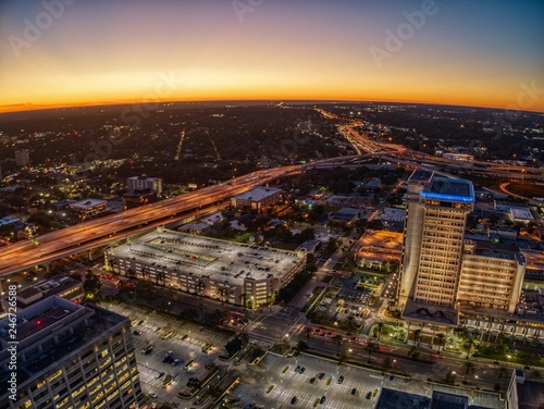 Aerial View of Jacksonville, Florida in Winter at Sunset © Jacob